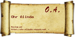 Ohr Alinda névjegykártya